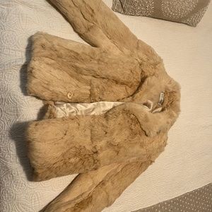 Vintage 80s Split End Ltd Genuine Rabbit Fur Coat Jacket